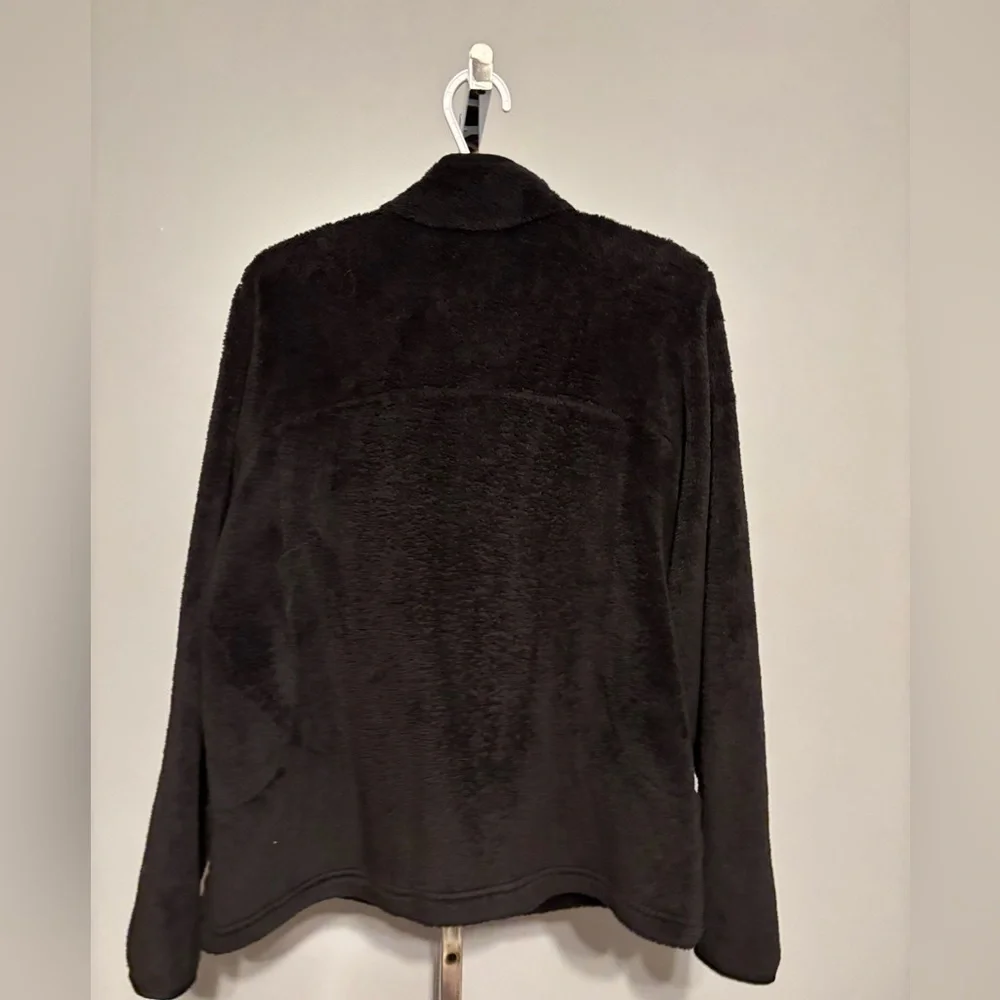 Lands’ End Full Zip Fleece Jacket Black Women’s Size L (14/16) Cozy Layer